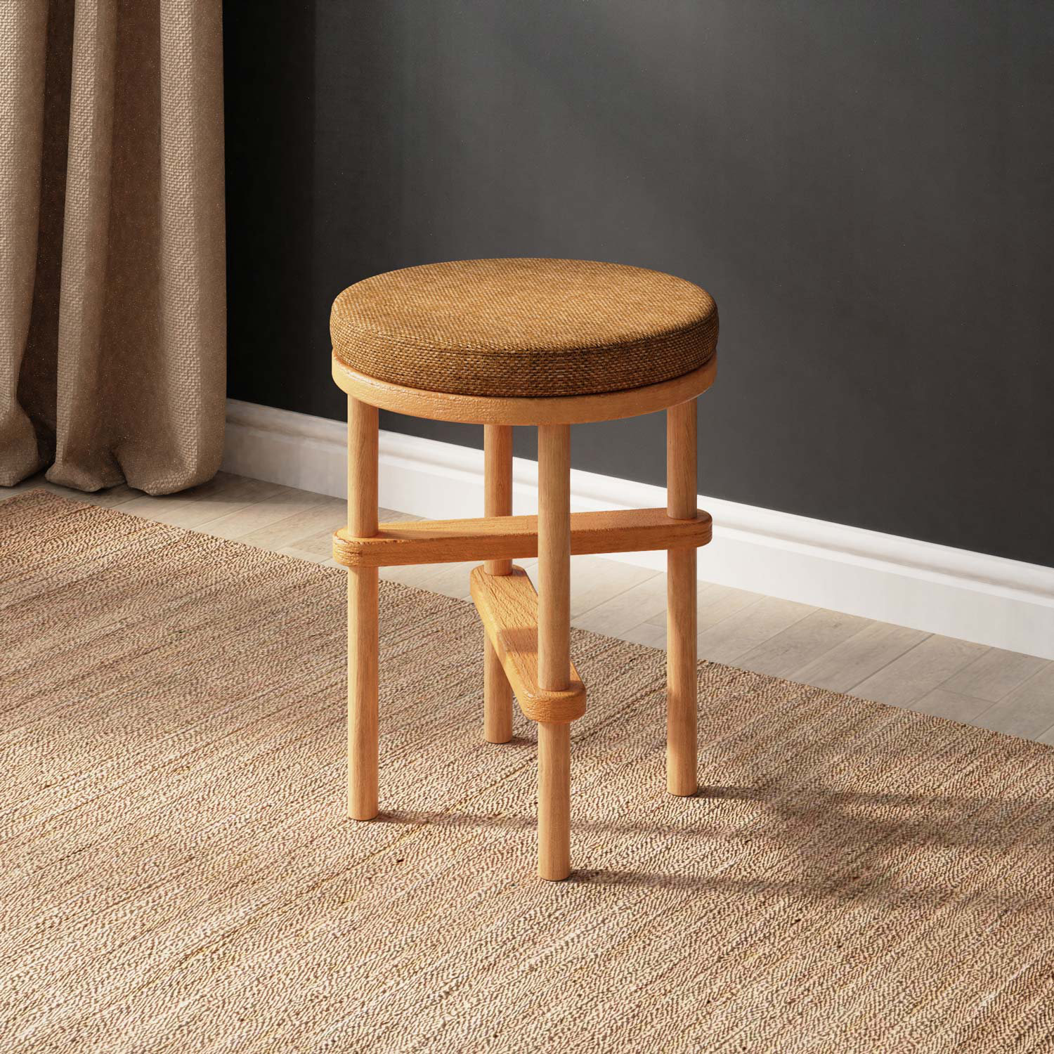 Hokku Designs Carlana Solid Wood Accent Stool | Wayfair