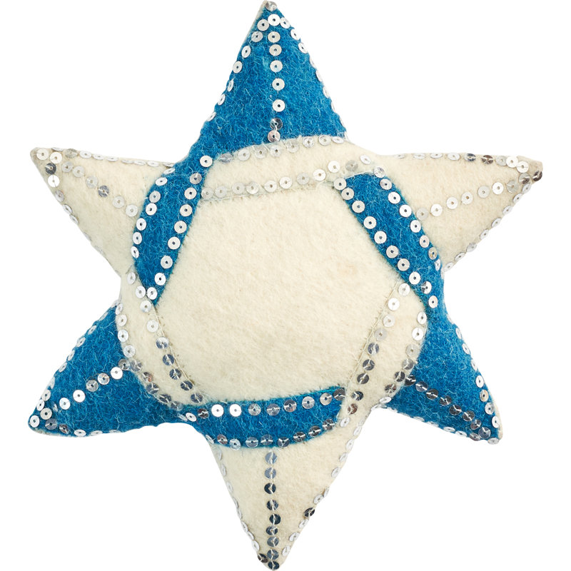 Handmade Hand Felted Wool Christmas Tree Topper - Star of David