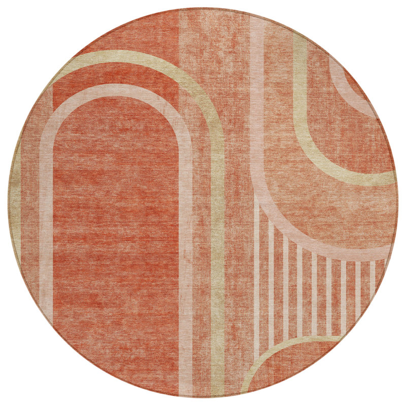 Tapis extérieur rond lavable antidérapant 8 pi