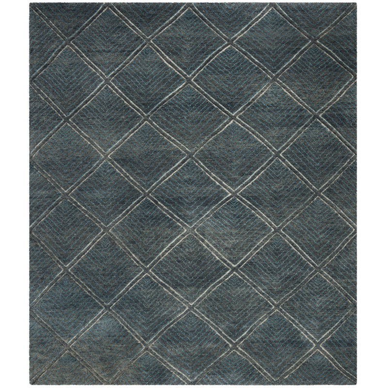 Wysocki Hand Knotted Wool Geometric Rug, Rectangle 9' x 12'