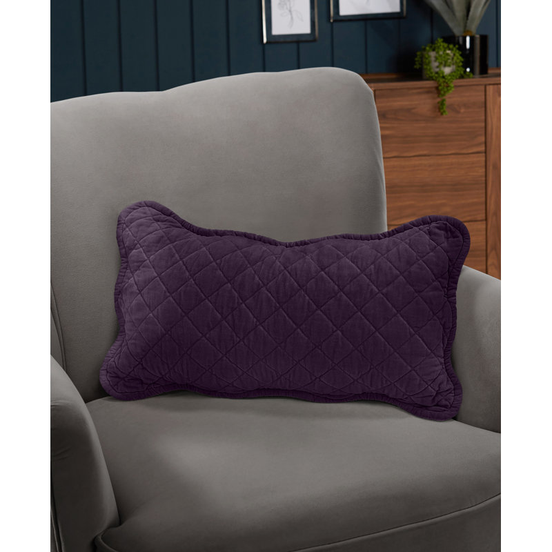 Mundo Geometric Rectangular Lumbar Cushion, Aubergine