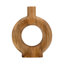 Vase à fleurs contemporain en bois de manguier à découpes pour entrée-1970614143