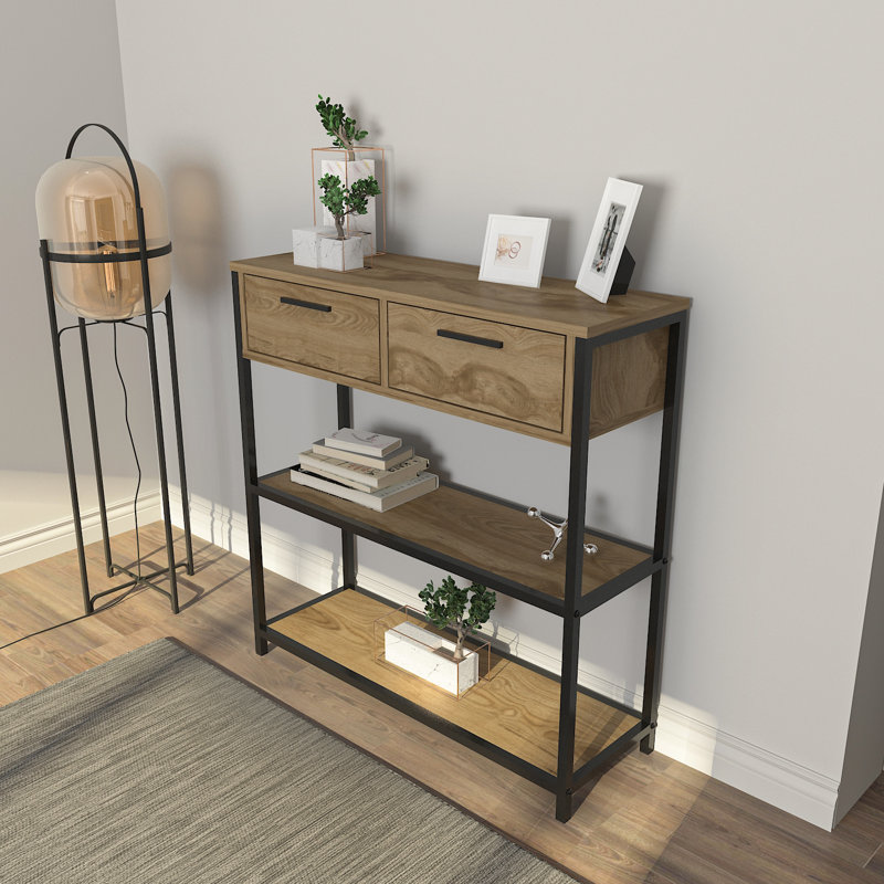 Mickie 90cm Console Table, Brown, Brown