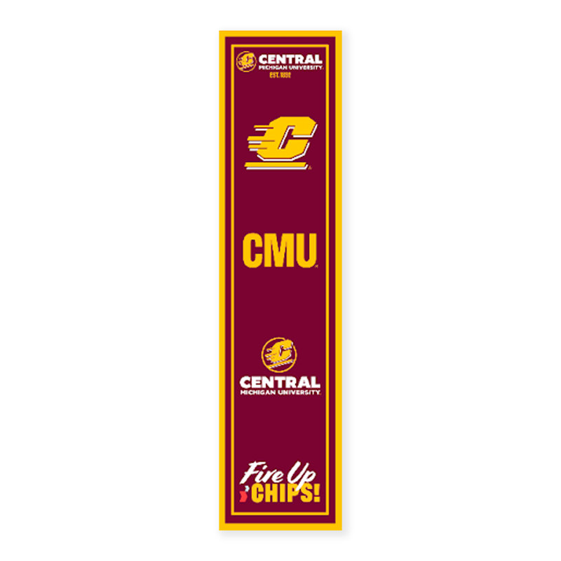 Panneau de toile encadré avec logo «Central Michigan University»