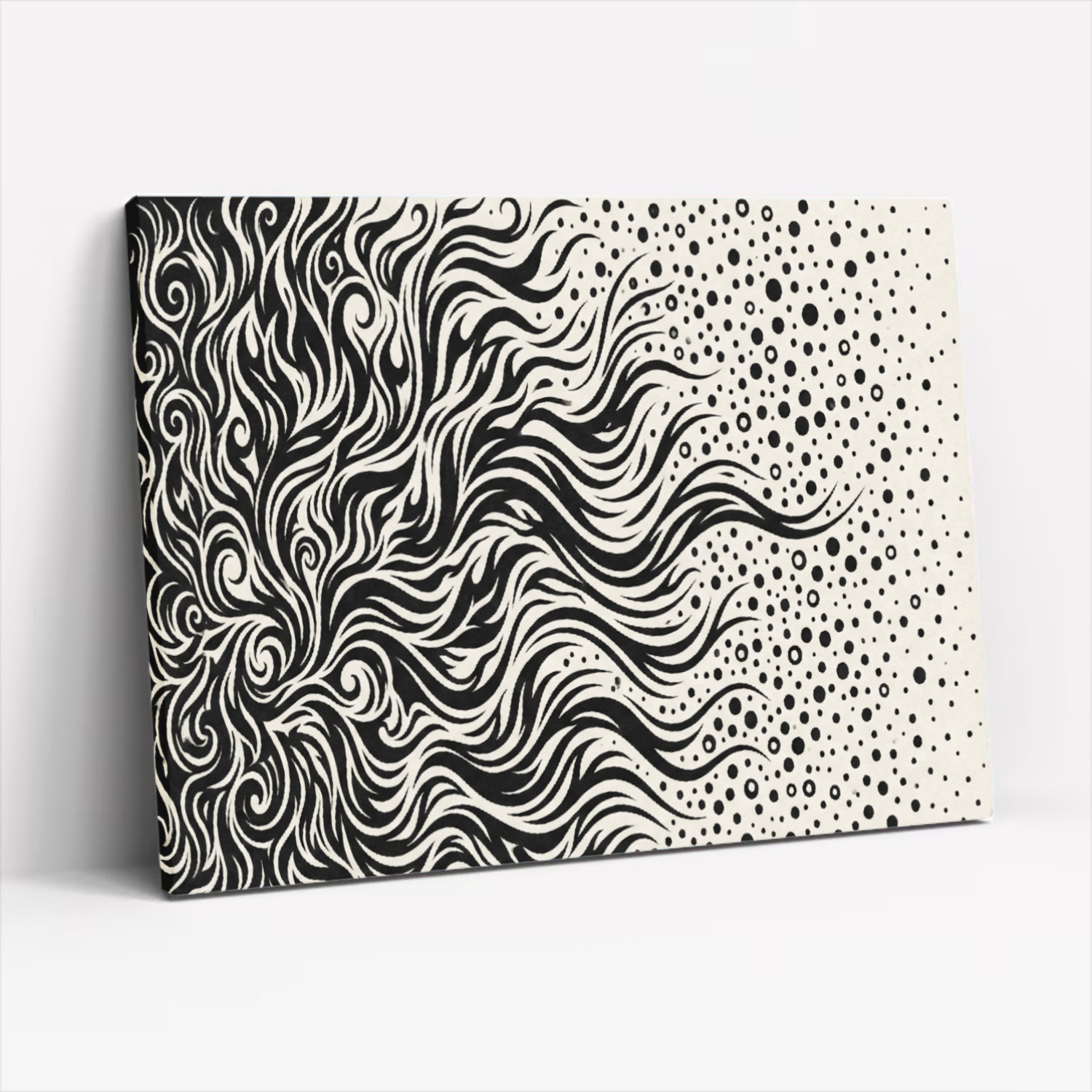 Wrought Studio Abstract Wave And Dot Pattern Canvas Wrapped Wall Art ...