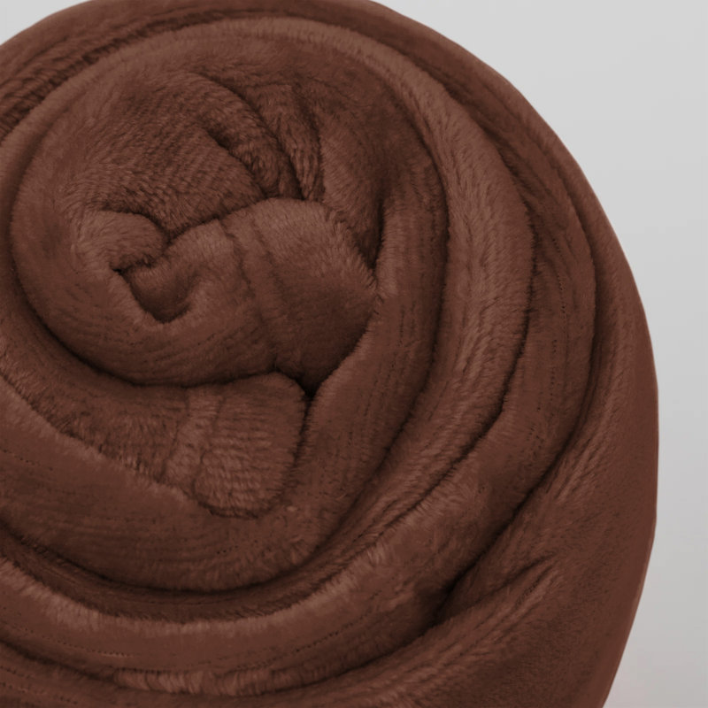 Couverture réversible en fausse fourrure de peluche vison, Simple (60 po x 80 po), Café