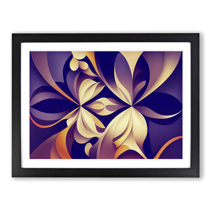Incredible Abstract - Single Picture Frame Print, Black, 46cm H x 64cm W x 2cm D