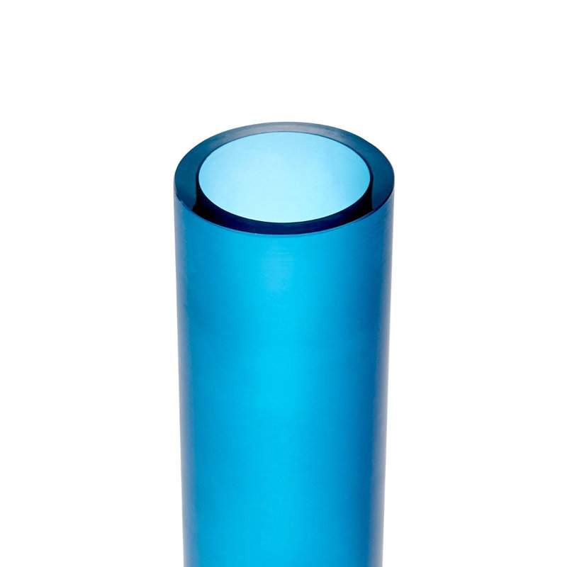 Lungo Handcrafted Glass Table Vase, 17.5" H x 4" W x 4" D, Midnight Blue