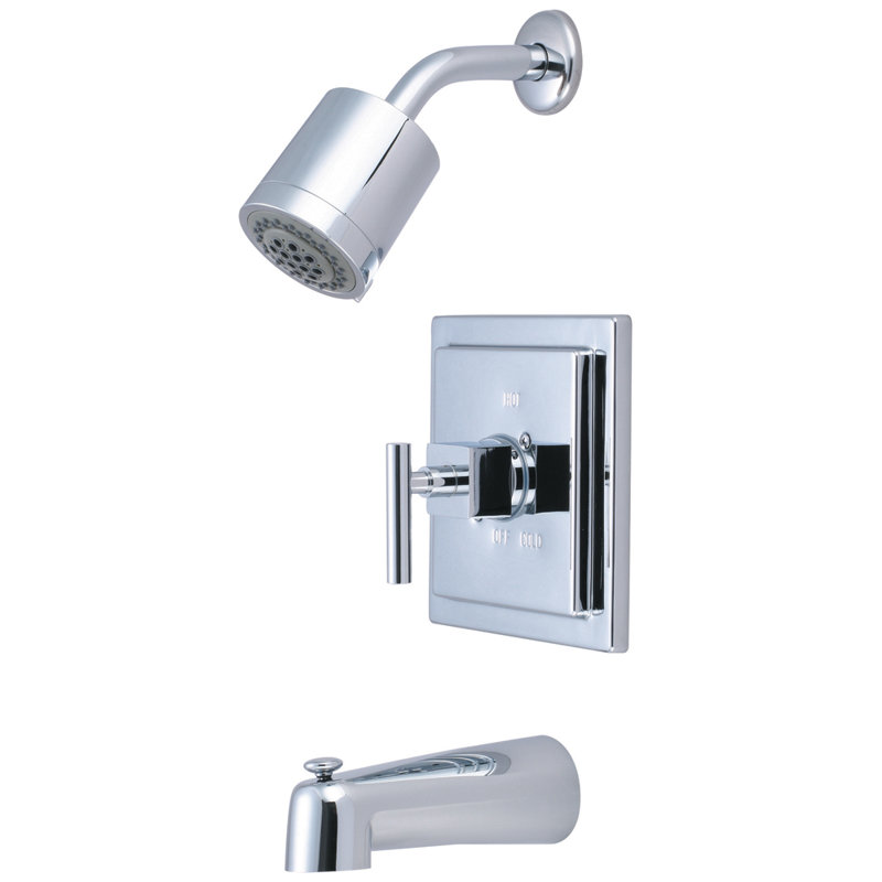 Claremont Single Handle Tub and Shower Faucet, Polished Chrome