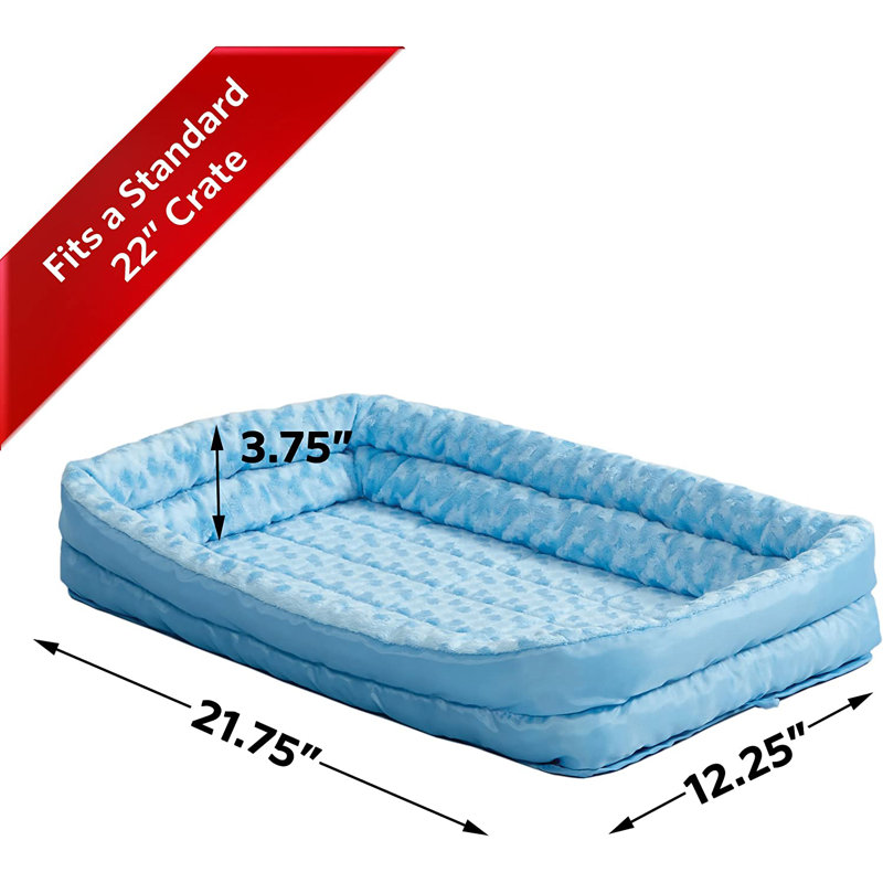 Lit pour animal de compagnie avec traversin MidWest, l 22 po x P 12 po x H 4 po, Bleu