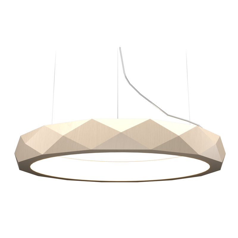 Luminaire suspendu tambour 1 lumière DEL unique, 4.72" H x 39.37" W x 39.37" D, Organic Cappuccino