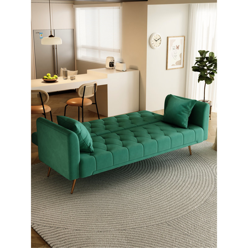 71 Inch Bed With Velvet Upholstery, Multi-Functional For Living & Working, 3 Adjustable Positions, Easy To Assemble Bed, 71" Wide, For Small Apartments, Can Be Adjusted, Comfortable