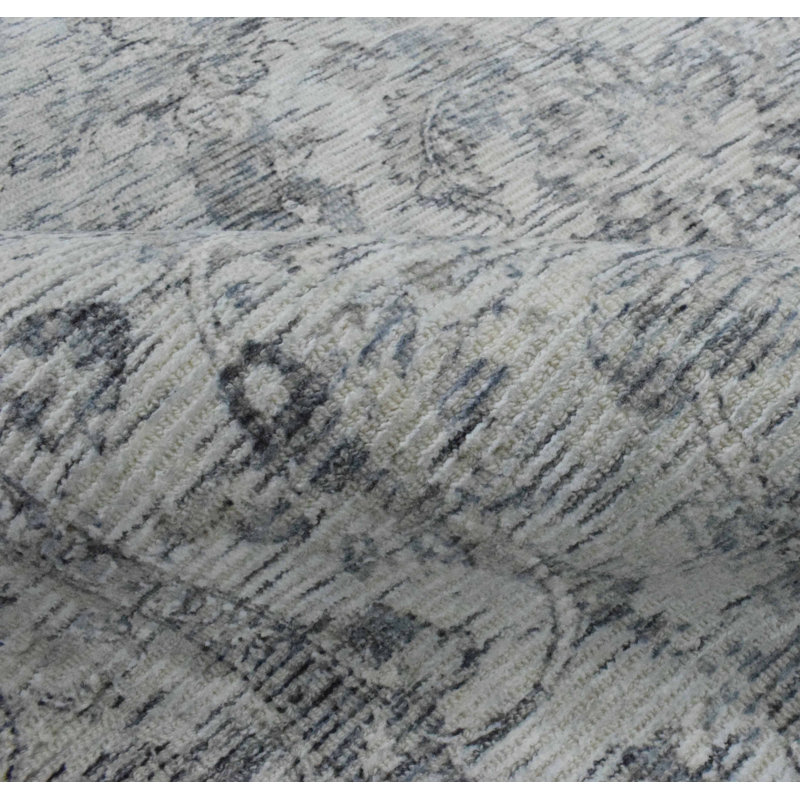 Tapis oriental oriental tissé à plat à la main gris