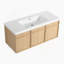 48" Wall-Mounted Bathroom Vanity with Resin Sink, 3-Soft Closing Door, Original Oak, Plywood  (KD-PACKING)