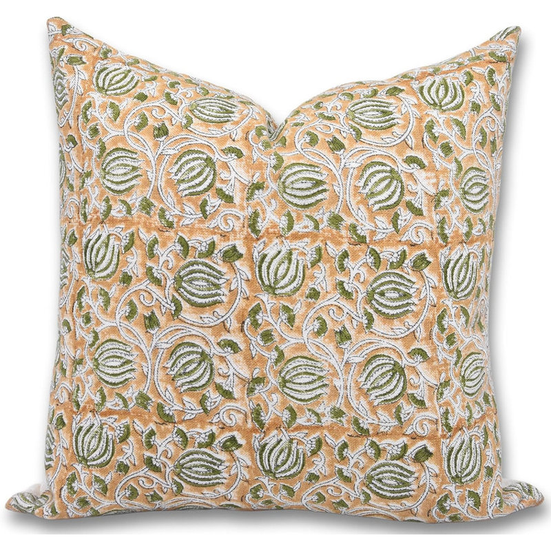 Housse de coussin intérieur / extérieur Floral Linen, 16" x 16"
