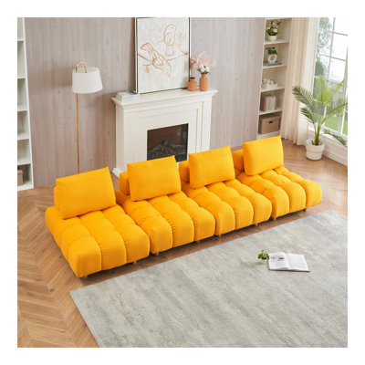 120 inches long, Teddy Sofa Fabric, with spacious and comfortable seats, for Apartment Office Living Room