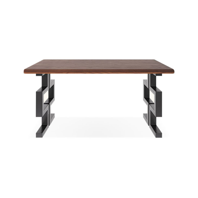 Nut-brown Rectangular Solid Wood Writing desk, 29.53" H x 55.12" W x 27.56" D