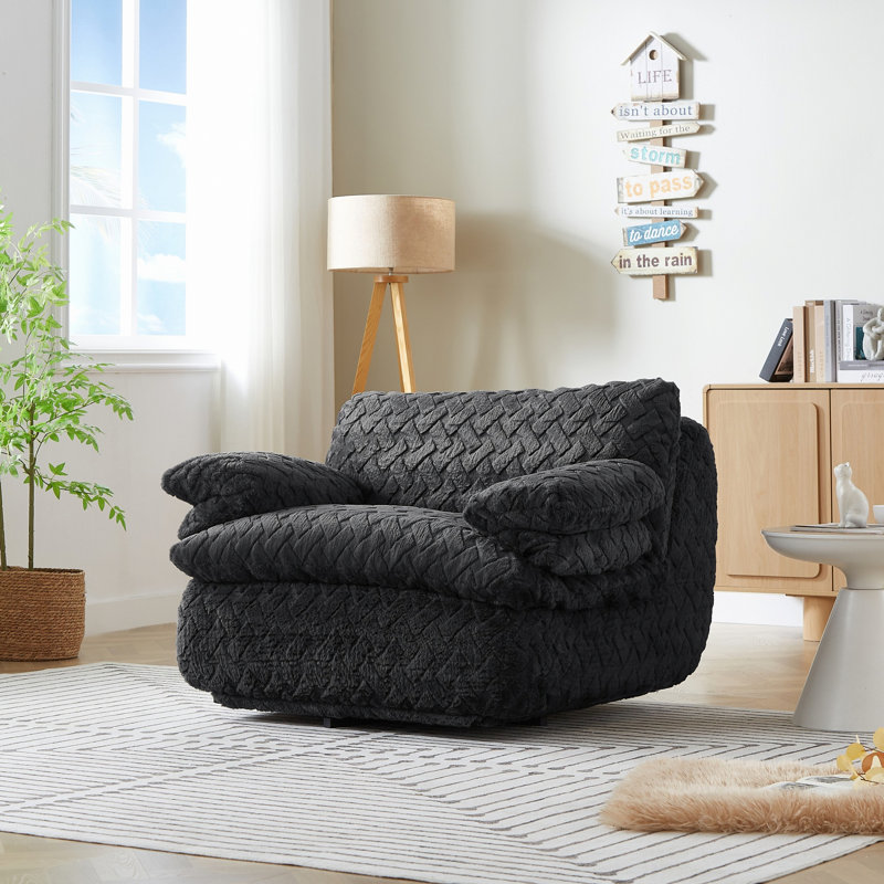 Fauteuil pivotant, fauteuil d'appoint pour Idoor, Noir