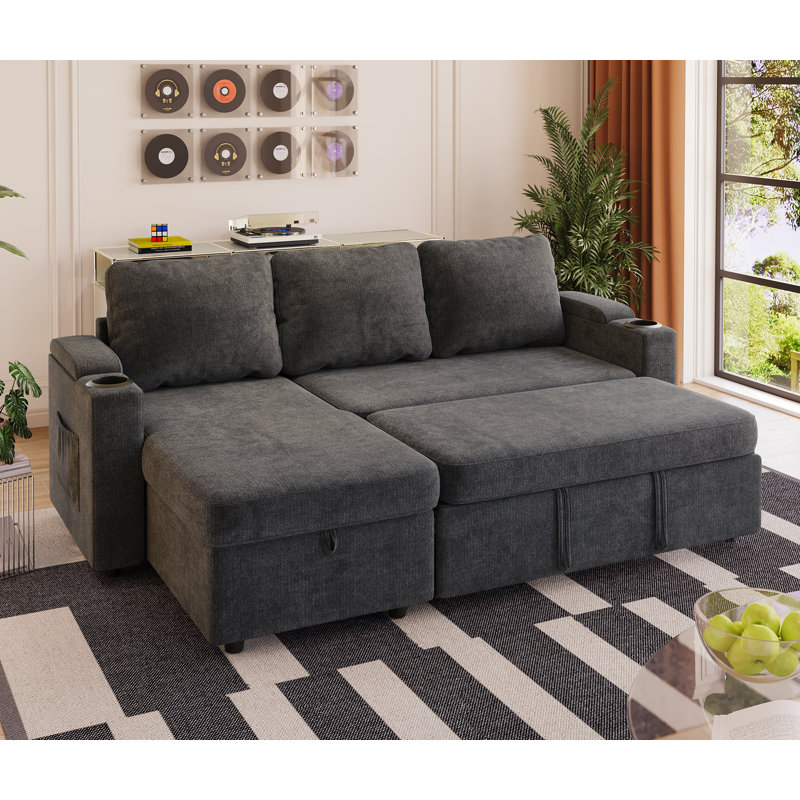 3 Seater Sofa Bed, Grey