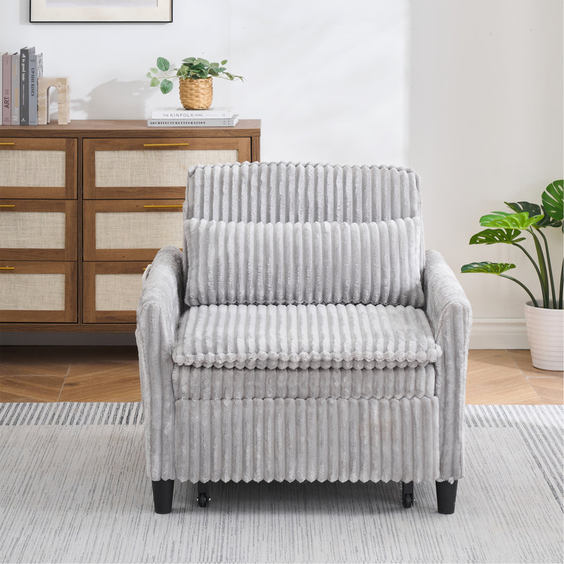 Grey Comfortable Chair For Small Apartment Bedroom Space Balcony Small Sofa Bed Lazy Small Sofa With A Pillo, Gray