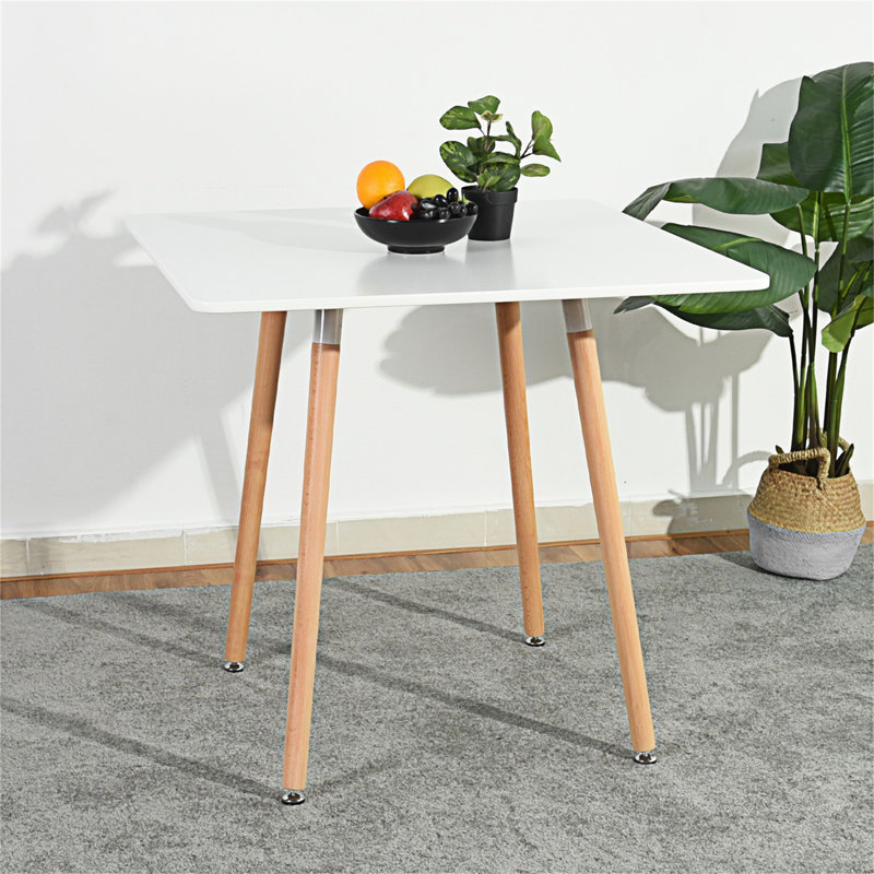 Hrissonka Dining Table,Dining room table,Kitchen table with Solid Wood Legs, White
