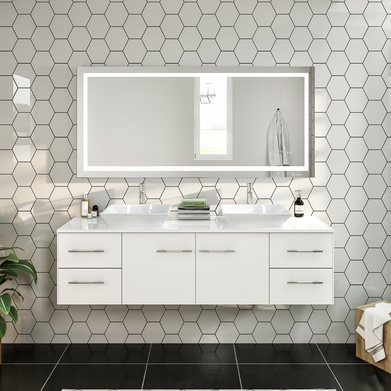 Juarez 72" Double Bathroom Vanity Set, White