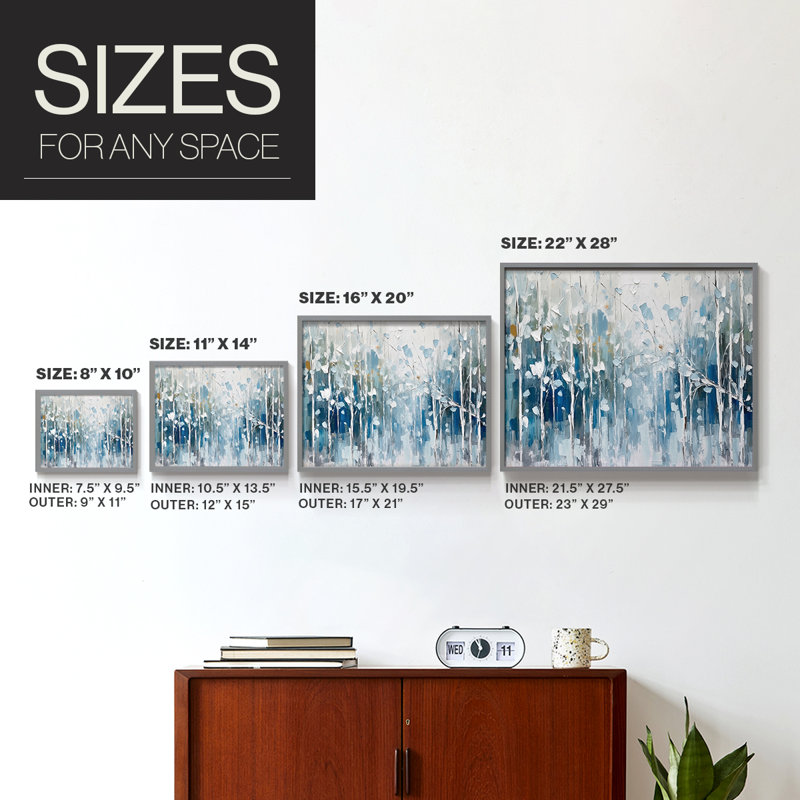 Abstract Series-CLI -Framed Print - Restickable, Grey, 16" H x 20" W