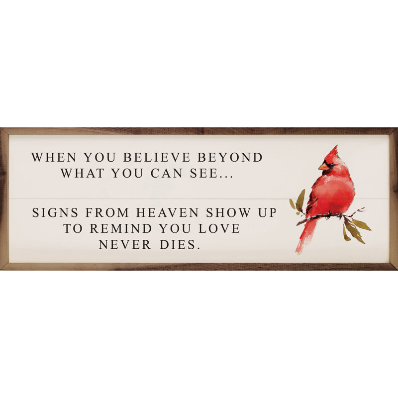 Love Love Dies Cardinal - blanc, L 48 po x H 16 po