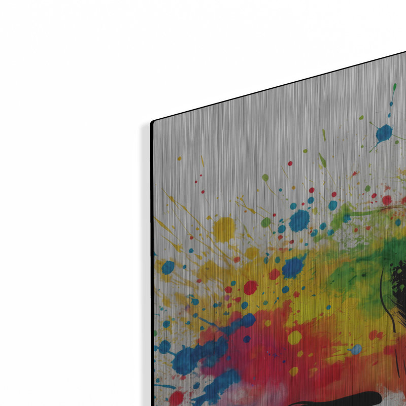  «Ride Bike Threadmill Watercolor» par Rey Klimt, art mural en métal, 36 po x 36 po, H 36 po x l 36 po