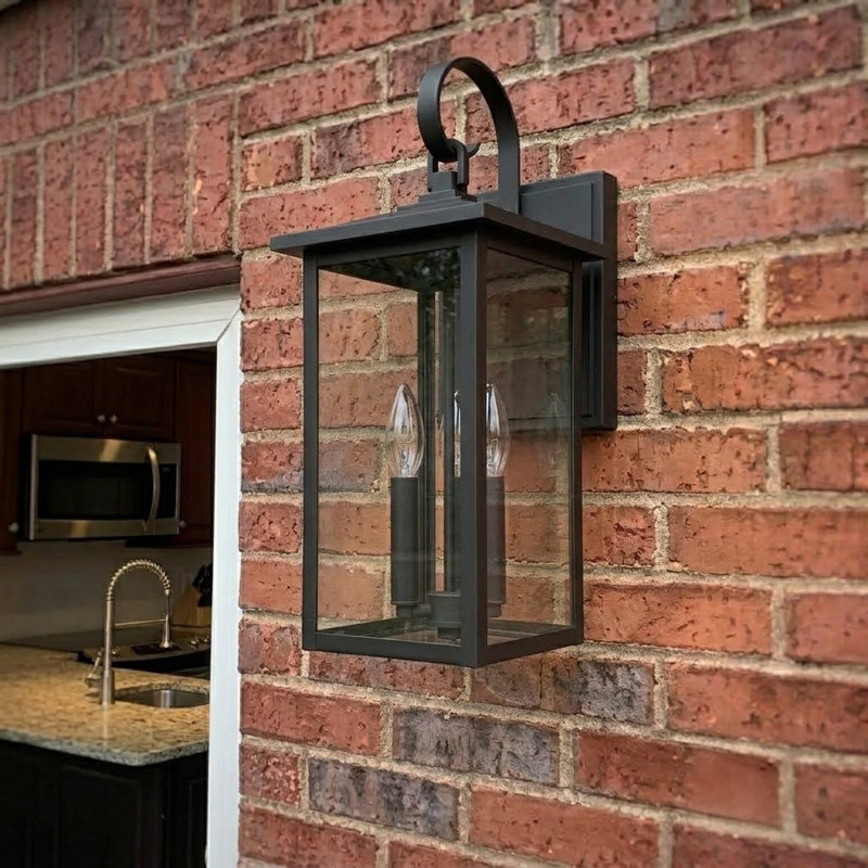 Lanterne murale d'extérieur 3 lumières Dallas, Noir mat, H 20 po x l 8,7 po x P 9,5 po