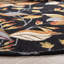 Tapis noir / brun en laine / coton / latex crocheté à la main à motif floral Emrick-22463490