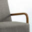 Chaise d'appoint rembourrée en tissu gris foncé et bois foncé Theresa