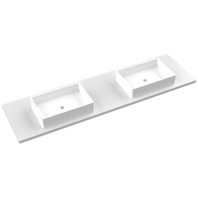 Ventura Four-Drawer Double Bath Floating Vanity, American White Oak, 78"