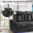 85" Wide Faux Leather Dual Motor Power Recliner Man Cave Sofa With Cup Holders Adjustable Headrest