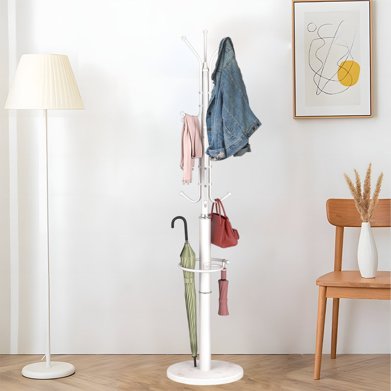 Portemanteau autoportant avec base en marbre, Blanc