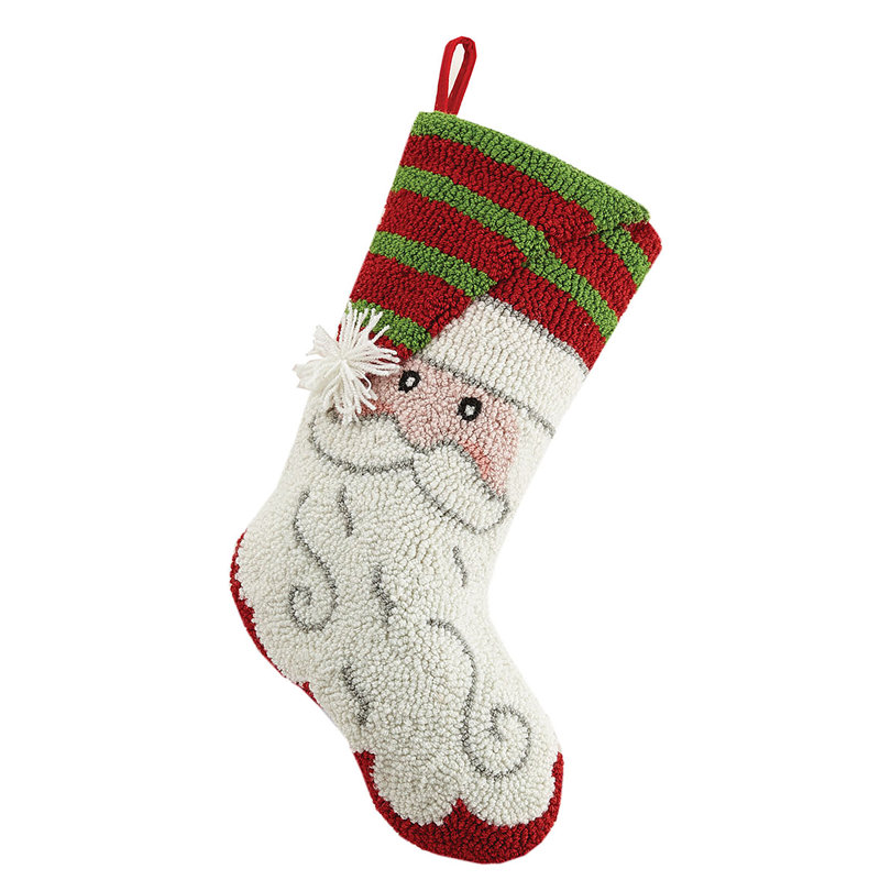 3D Striped Santa Hook Stocking