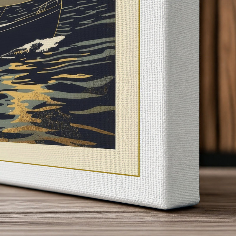 Sailboat in Motion Coastal - Wrapped Canvas, 30x20 - 76.2 x 50.8 cm, White Border