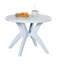 Table basse d'extérieur ronde en polypropylène blanche avec trou pour parasol, table d'appoint pour patio 36,3 pouces