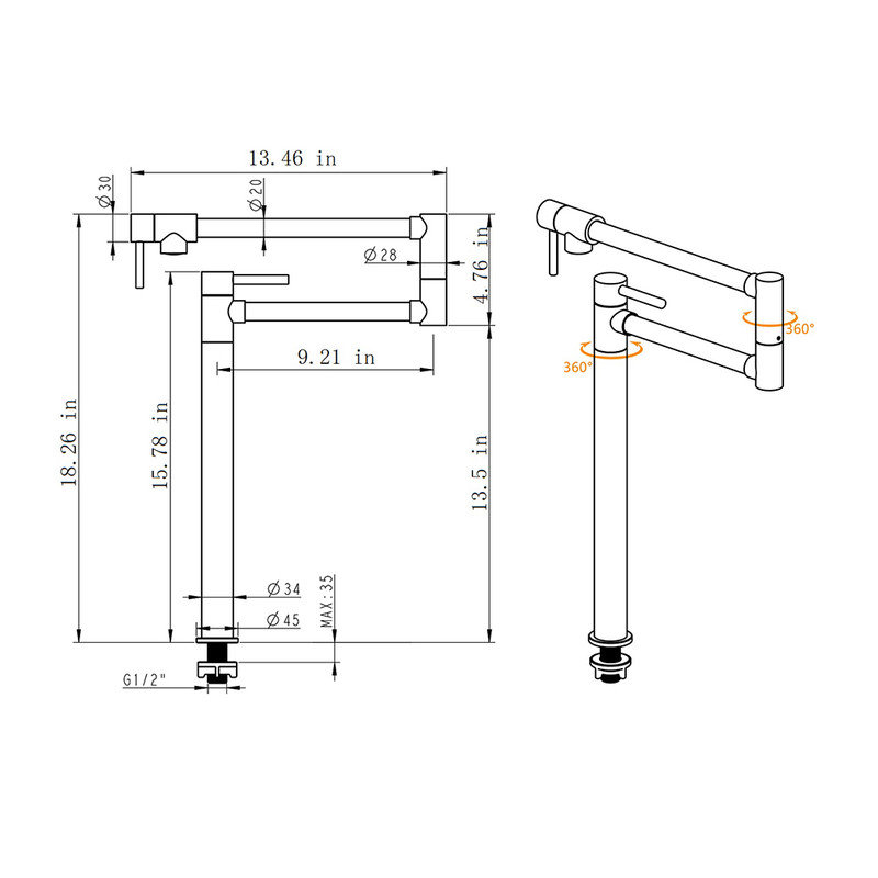 Robinet de cuisine Casa Eclat, Chrome