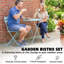 Outsunny 3 Piece Folding Bistro Set Round Bistro Table Set Light Blue