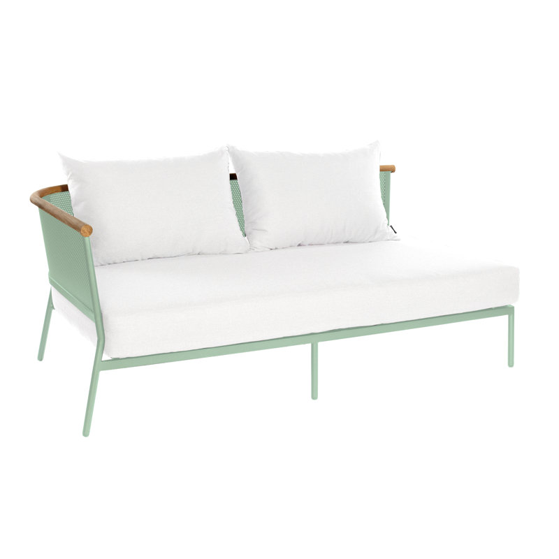 Canapé modulaire de patio avec coussins, Vert Panamone, Vert pastel, Gauche