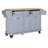 Durable Kitchen Island With Rubber Wood Top, 5-Wheel Mobility, And Multiple Storage Options For Enhanced Cooking Efficiency-1197503954