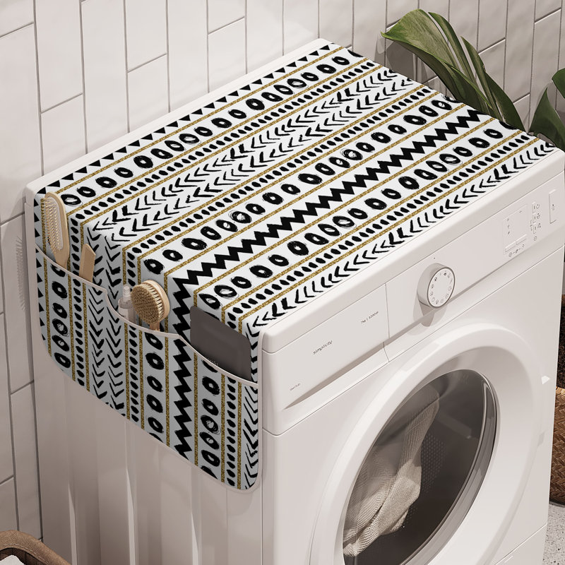 Paquet de 2 boîtes de rangement East Urban Home Boho de 47 po x 18,5 po - noir et jaune