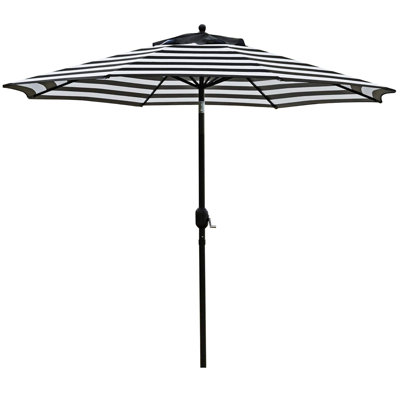 Parasol de patio extérieur 9 pi, parasol de table avec 8 nervures robustes