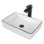 Ensemble de vidange évier rectangulaire en céramique blanche avec rebord noir minimaliste et robinet noir