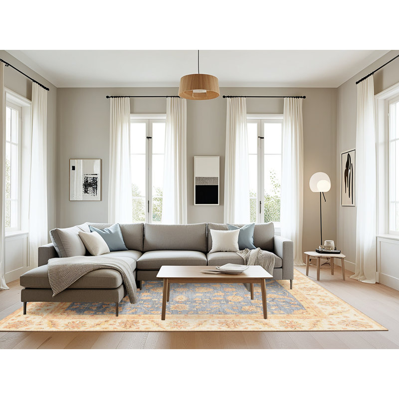 Tapis abstrait moderne 3857, Rectangle 8 pi x 10 pi