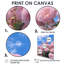 «Pink Roses Vibrant Blue Sunny Sky I», art mural Roses-104687243-104687236