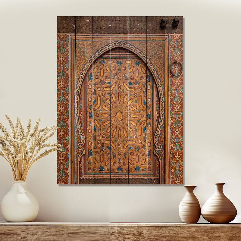 «Morroco Antique Door», reproduction sur bois naturel, H 46 po x l 36 po x 1,5 po