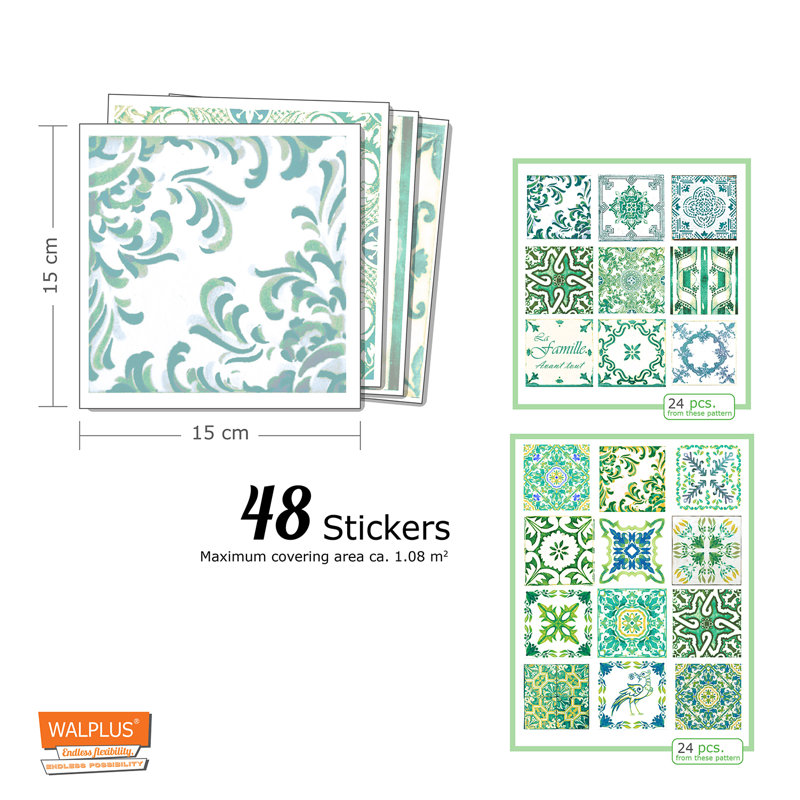 6'' W x 6'' L Vinyl Peel and Stick Field Tile