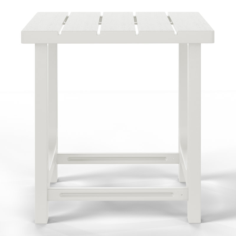 Outdoor Poly Side Table, White